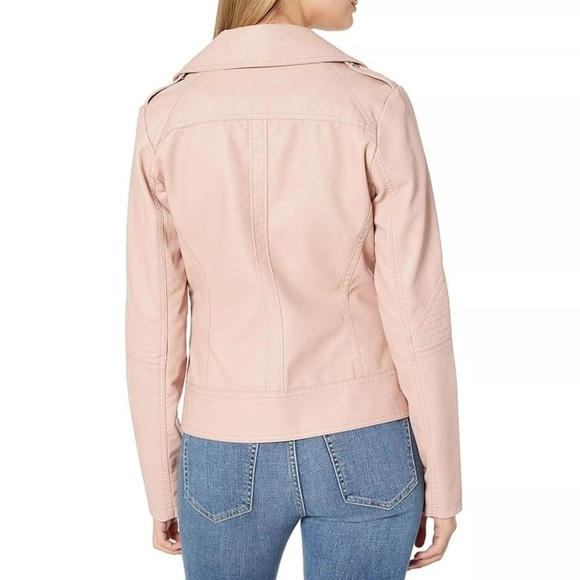 Guess Pink Vegan Leather Motorcycle Jacket - XL - Picture 2 of 8